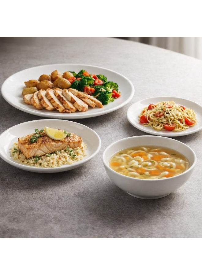 Master Gold Porcelain Plates Set 16 Pieces Off White | Perfect Dinner Set for 4 | Premium Porcelain Plates Set for Everyday Use and Occasions | Elegant Serving & Soup Plates - Image 3